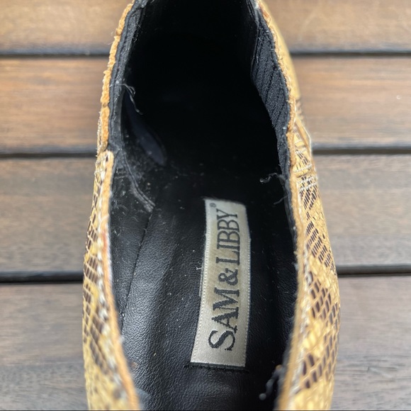 Sam and Libby Rider Leather Snakeskin Style Western Bootie, Size 8.5 - Picture 7 of 12